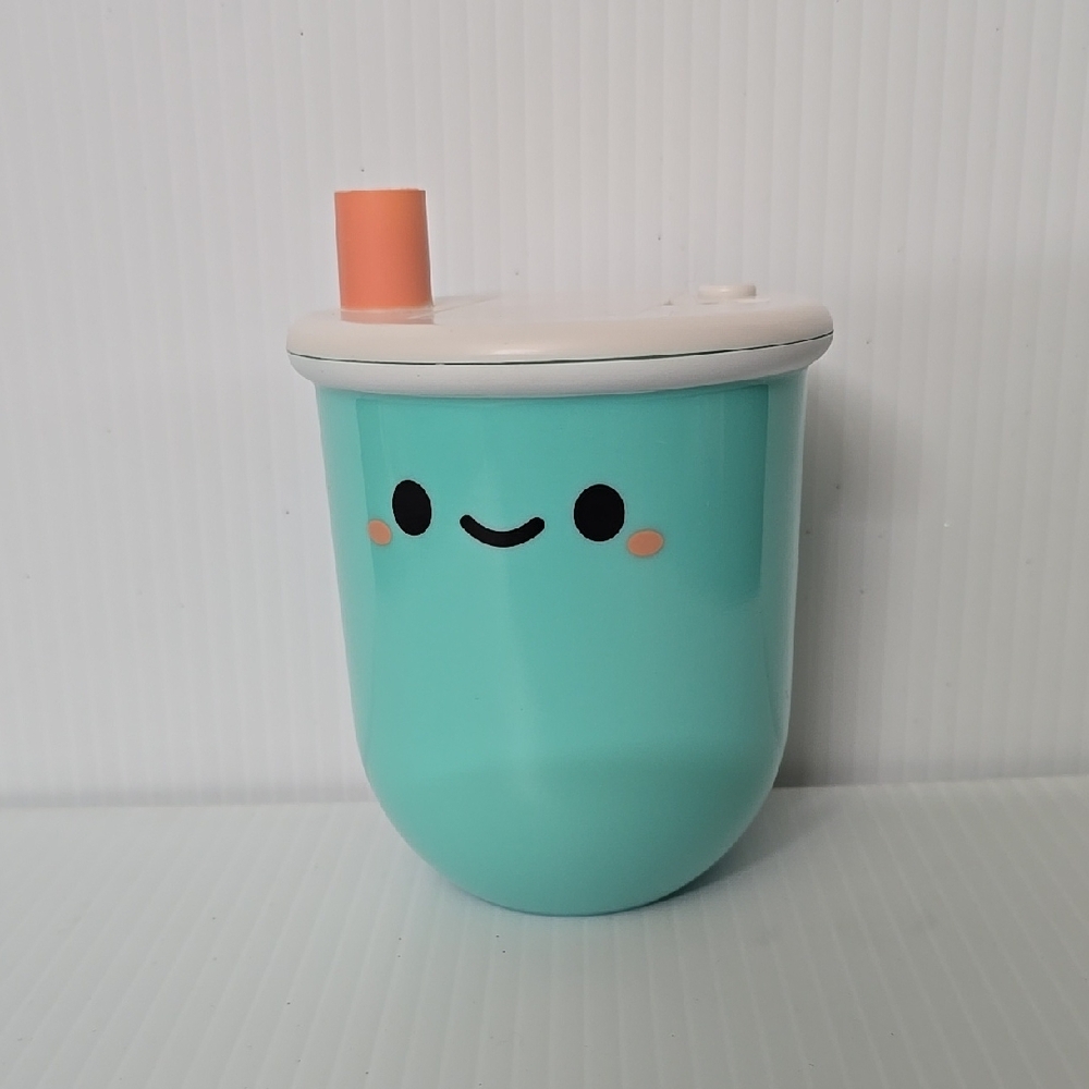 SMOKO butterfly Pea Boba Tea Cute Aqua Tumbler ambient lamp with Smiley Face